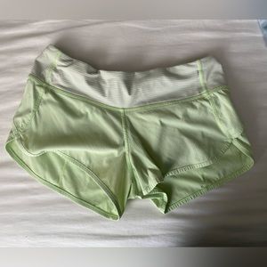 Lululemon Limegreen Speed Up shorts